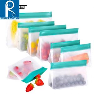 Food Grade Reusable ZipLock Sandwich Bag PEVA Snack Food Storage Bags with recycle