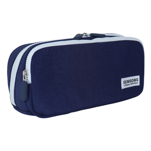 Custom Double Layer Large Capacity Pencil Case with Mesh Pocket, Wholesale Canvas Stationery <b>Bag</b> for <b>School</b> Office, OEM Factory - Product Image 2