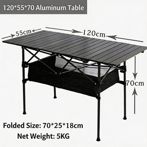 Adjustable Folding Stone <b>Table</b>-30x20" 3 Height Settings Lightweight Portable <b>Camping</b> Outdoor Indoor - Product Image 3