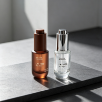 Flacon en verre mat transparent ou ambré multi-tailles de 10 ml pour lotion, sérum, lait pour le visage et le corps – Vente en gros