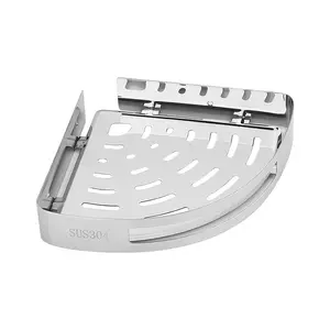 Self Adhesive Shower Shelf Shower Basket Stainless Steel Corner Shower Shelf For Bathroom