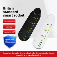 Multiprise universelle industrielle 16A 250V pour bureau à domicile, 2/3/4 prises USB-A/Type-C, câble de 3m, protection contre les surtensions