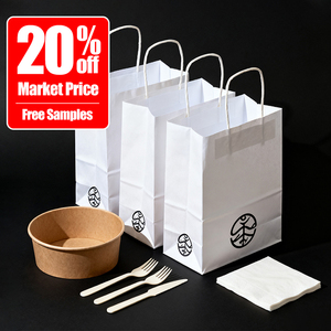 Sinh thái thân thiện cấp thực phẩm Kraft túi giấy cho nhà hàng bánh và thức ăn nhanh takeout phân hủy sinh học tàu sân bay Túi - Product Image 2