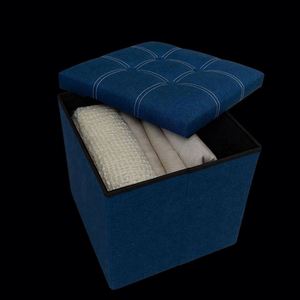 Modern <b>Stool</b> Living Room Furniture <b>Storage</b> Box Fabric Stainless Steel Bamboo Highest Quality Sample Available <b>Stools</b> Counter - Product Image 2