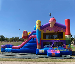 Château gonflable rose à bas prix, très vendu, avec toboggan, trampoline pour enfants, toboggan gonflable, château gonflable combiné - Product Image 5