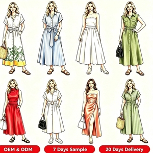 Abito Estivo Casual da Donna Personalizzato, Stile Vintage Boho Floreale, Abiti da Vacanza per Signore, Produttore ODM - Product Image 2