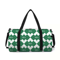 Sac de sport à grande capacité avec imprimé Argyle et lettres grecques Chi Eta Phi, sac de voyage portable, cadeau