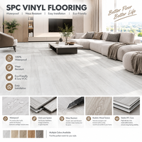 Plancher en vinyle de luxe moderne OEM, épaisseur 6 mm, étanche, SPC à âme rigide, système de clic avec sous-couche IXPE pour entrepreneurs et constructeurs