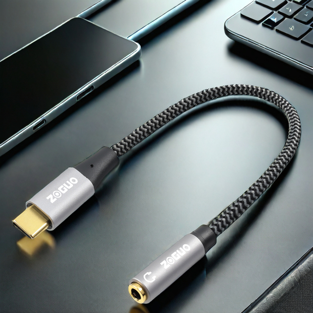 USB-C to 3.5mm HIFI Stereo Sound Adapter Converter 5m PVC Jacket Cable for Smartphone Laptop Tablet Car Speaker Microphone