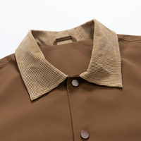 Veste d'entraîneur pour homme en polyester 100% respirant, col rabattu, 500 GSM, décontractée élégante, boutons, logo personnalisé, couleur assortie, automne