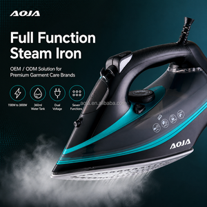 Fer à vapeur 2600-3100W avec semelle en céramique, réservoir d'eau de 380 ml, vapeur puissante, vapeur verticale, anti-goutte, anti-calcaire, arrêt automatique - Product Image 2