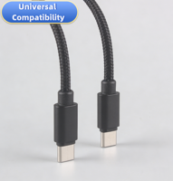 Câble USB-C universel en nylon avec conducteur en cuivre pur et blindage tressé pour téléphones, tablettes, ordinateurs portables, imprimantes - Cordon de charge rapide et de transfert de données