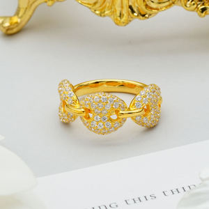 แหวนทองคำ 18K ลาย Curb Link ประดับเพชรเต็มวง 1.44 กะรัต ดีไซน์เรียบหรูสำหรับใส่ทุกวัน - Product Image 2