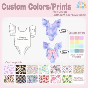 ชุดว่ายน้ำเด็กผู้หญิงแบบชิ้นเดียว แขนบาน สีม่วง ลายพิมพ์ตามสั่ง หลายขนาด หลายสไตล์ ระบายอากาศได้ดี สำหรับเด็กวัยหัดเดินและเด็กเล็ก - Product Image 3