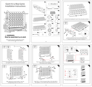 Juego Gigante 4 en Línea para Niños y Adultos, Juego Jumbo 4 en Línea con Aro de Baloncesto, Juego de Golf y Juguetes de Lanzamiento de Anillos - Product Image 5