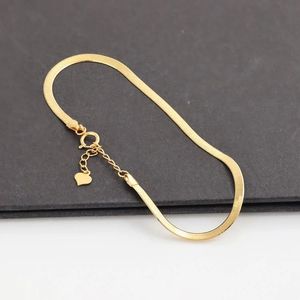 Xinfly - Pulsera de Cadena de Hueso de Serpiente Ajustable, Ancha y Plana, de Oro Real de 18 Quilates, AU750, para Mujer - Product Image 2