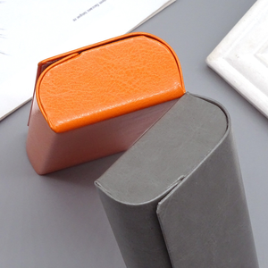 サングラスケースミニマルカラー手作り折りたたみ可能な革眼鏡ケースクラッシュ耐性カスタムロゴ印刷 - Product Image 5