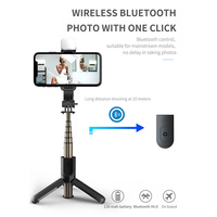 Trépied pliable télescopique sans fil en aluminium L10S Hot Series avec lumière d'appoint LED pour smartphone et perche à selfie