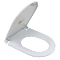 Siège de toilette plat moderne en forme de U PP à dégagement rapide et à fermeture lente