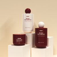 Kit d'emballage cosmétique en plastique 500 ml, flacon de shampoing mat doux au toucher, pot de gommage corporel 250 g, pots de crème capillaire 100 g dans une boîte cadeau