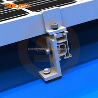 Support de montage solaire en aluminium AL6005-T5 en forme de L avec joint EPDM étanche pour système de fixation PV sur toit en tôle, boulon de fixation en L