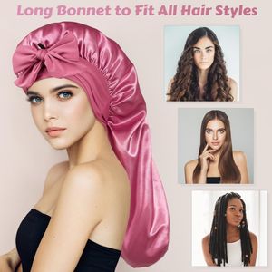 <span class=keywords><strong>Bonnet</strong></span> en satin extra-long <span class=keywords><strong>Bonnet</strong></span> tressé réglable avec bandeau à nouer <span class=keywords><strong>Bonnet</strong></span> en soie élastique double couche pour tresses Cheveux <span class=keywords><strong>Bonnet</strong></span> de couchage Cadeau - Product Image 6