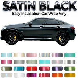 <span class=keywords><strong>Film</strong></span> de protection pour véhicule en vinyle satiné noir PET de qualité supérieure, facile à appliquer, imperméable, rouleau de 3 m - Product Image 1