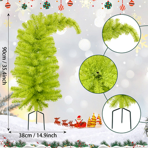 Árbol de Navidad Decorativo de 90 cm con Cabeza Inclinada para Jardín, Árbol de Navidad de PVC con Cuello Torcido - Product Image 6
