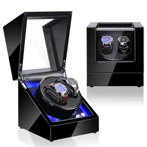 Wooden 2 0 Led Light Watch Winder Box für Automatik uhren mit Super Quiet Motor Watch Spinner und 5 Rotations modus