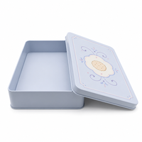 Boîte en métal rectangulaire personnalisée pour cartes à collectionner, autocollants, artisanat, vente en gros, emballage alimentaire personnalisé en métal pour biscuits