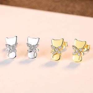 <span class=keywords><strong>Orecchini</strong></span> CZCITY in <span class=keywords><strong>Argento</strong></span> 925 Coreano con Zirconi per Donne, Design a Forma di Animale, Gioielli di Lusso, <span class=keywords><strong>Orecchini</strong></span> a Forma di <span class=keywords><strong>Gatto</strong></span> - Product Image 6
