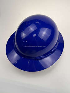 หมวกแข็งรูปตัววีสีฟ้า ABS พลาสติก HDPE แบบไม่มีช่องใส่ของ4จุดกันฝุ่นก่อสร้างความปลอดภัยส่วนบุคคลยี่ห้อ OEM - Product Image 2