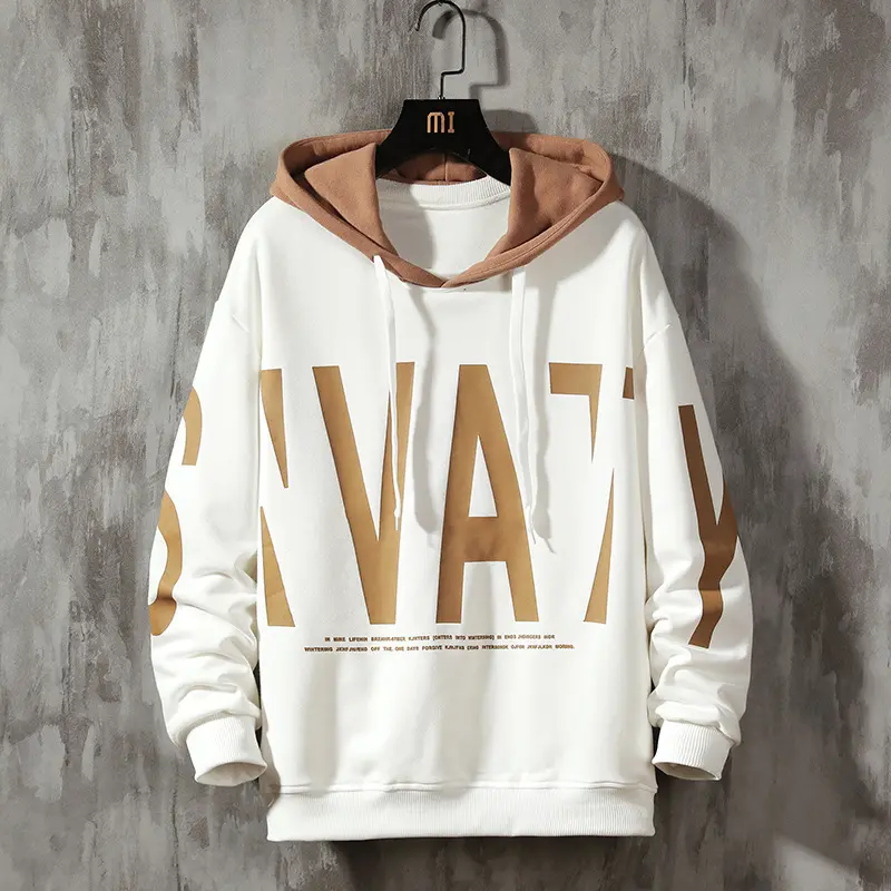 Fashion Letter Printed Hoodies For Men Long Sleeve Hooded Sweatshirts Oversized Casual Men's Fall Winter Clothing