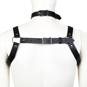 Bondage érotique pour adultes, sangles de liaison pour le cou et la poitrine des hommes, vêtements en cuir, jouets sexuels pour couples - Product Image 3