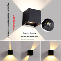 Lámpara de Pared LED Moderna para Exteriores, Impermeable, con Haz de Luz Ajustable, Cuadrada, para Porche de Villa