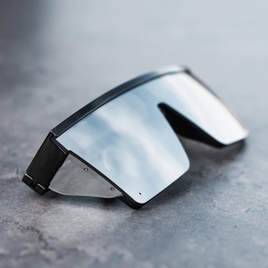 ANSI Z87 디자이너 하이 퀄리티 사용자 정의 로고 안전 안경 사이드 실드 안전 대형 사각 미러 선글라스 남성 여성 - Product Image 1