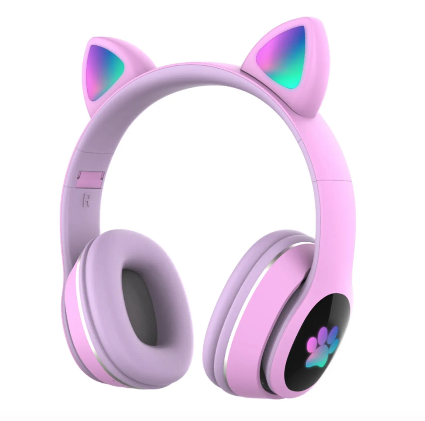 Regalo de Navidad Fiesta Plegable LED Oreja de gato Auricular Luz Auricular inalámbrico Lindo para niños