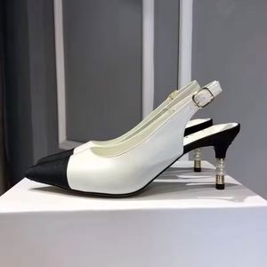 Sandales à talons perlés de 6 cm en cuir de qualité supérieure, à bout pointu, pour soirée, chaussures habillées, sandales plates, sandales à talons sexy de créateur pour femmes - Product Image 4