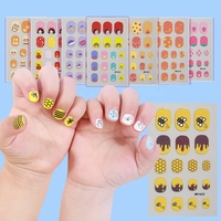 2026 Nieuwe Schattige Cartoon Lachende Dieren 3D Glanzende Hart Nagelfolie Stickers Decoraties Vrolijke Kinderen Fruit Designers Nagelstickers