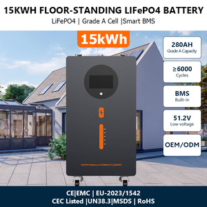 แบตเตอรี่โซลาร์ LiFePO4 51.2V 280Ah 15KWH สำหรับเก็บพลังงาน ใช้กับระบบไฮบริดกริดและออฟกริดสำหรับบ้าน - Product Image 1
