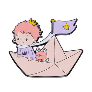 Cartoon Little Prince serie in lega morbida smalto spille graziose Boat Whale Design in ferro timbrante tecnica Souvenir in metallo - Product Image 4