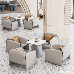 Sillón de Cuero Contemporáneo con Mesa de Centro para Cafetería, Restaurante, Área de Salón, Diseño Moderno, Relleno de Espuma de Alta Elasticidad - Product Image 2