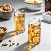 Bouteille en verre vintage transparente de 500 ml (16 oz) pour lait et jus, résistante au froid et à la chaleur, avec couvercle en bambou et paille – Indispensable pour l'été – Vente en gros