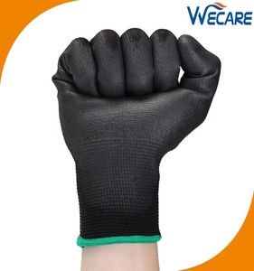 Guantes de seguridad para hombre y mujer, manoplas finas y transpirables con agarre ligero, de poliuretano negro, con revestimiento - Product Image 6