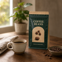 Sachet Doypack Personnalisé en Papier Kraft pour Café - Emballage Alimentaire Refermable Stratifié VMPET de Qualité Alimentaire