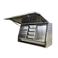 Boîte à outils portable en aluminium étanche et verrouillable, multi-compartiments, pour le rangement d'outils de camion en extérieur, l'entretien automobile et électrique