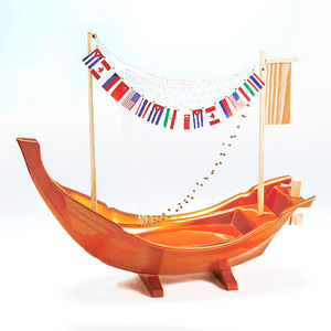 カスタマイズ可能なサイズBambusバーチABS寿司トレイエコフレンドリーミニ黒赤ボート日本食レストラン刺身提供トレイ用 - Product Image 6