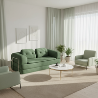 Sofá Cama Convertible CHEERMAN Chesterfield de Diseño Moderno, Ahorra Espacio, Ecológico, Modular, Relleno de Espuma y Tapizado en Tela