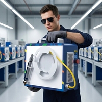 Máquina de Soldadura Láser Portátil de Fibra Óptica Refrigerada por Aire de 600W Continuos, Nueva Mini Soldadora Láser QCW Portátil para Corte de Acero y Metal