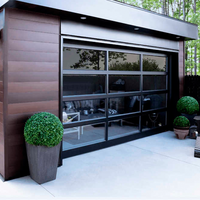 Porte de garage pliante minimaliste en verre, système de panneaux à cadre en aluminium transparent pour espace intérieur de cuisine moderne